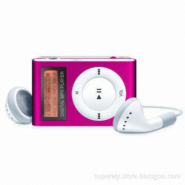 Clip Flash MP3 Player with LCD Screen, Built-in Battery, FM Radio and Multi-colors